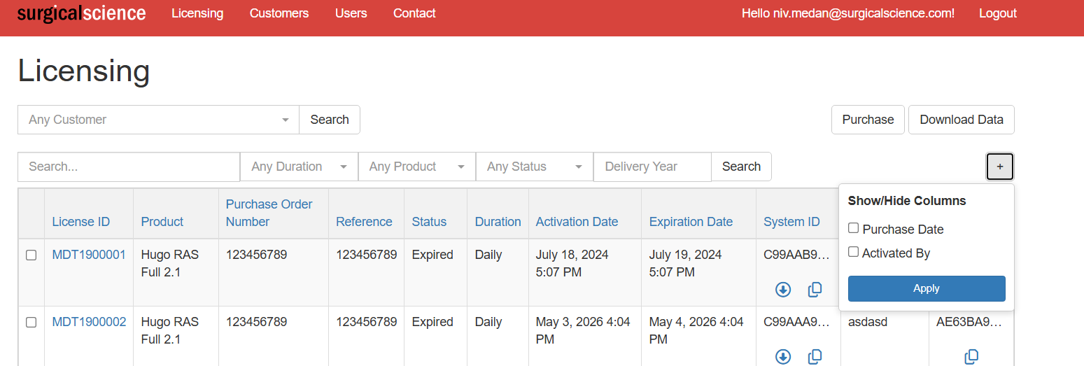 Licensing Portal